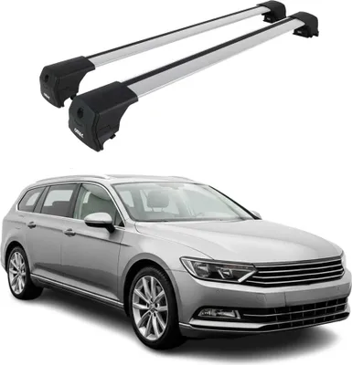Image de Barres De Toit Transversales pour VW Passat B8 Break 2014-23 Aluminium Gris ABE