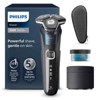 Produktbild von Philips SHAVER Series 5000 S5889/50 Elektrischer Nass- und Trockenrasierer, Rotationstrasierer, Blau, SteelPrecision blades, LED, SH71, 2 Jahr(e)