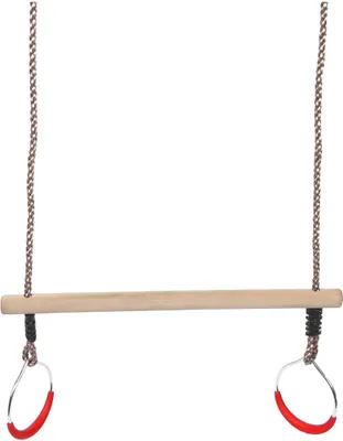 Zdjęcie produktu dla Swing King trapez z pierścieniami z regulacją wysokości drewniany charakter