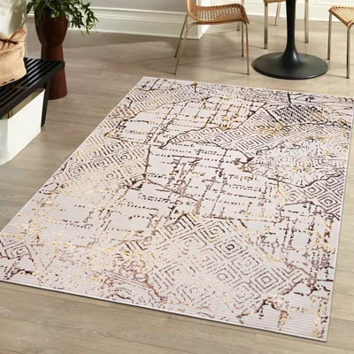 Obrázok produktu pre Koberec 120 x 170 cm Béžová krémová so zlatou / MZ28E Abstrakt