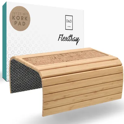 Sofadienblatt 47x34 cm mit Korkpad, Bambus, Anti-Rutsch
