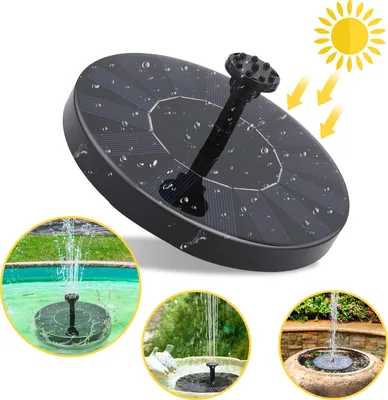 Produktbild von Faziango 1,5W Solarpumpe Solar Springbrunnen Solar Rund ⌀160mm für Garten, Vogel-Bad, Wasserspiel Dekoration, Teich Solar Fontäne Pumpe