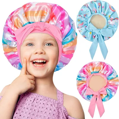 Produktbild von Haarband für Kinder, satin Seiden Schlafhaube, elastisches Band, schützt das Haar während des Schlafs