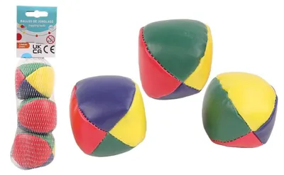Produktbild von Jonglierbälle Jongliertücher Zirkusbälle - 3 Stück - 6 x 6 cm - Mehrfarbig