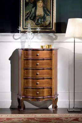 Produktbild von Klassische Braune Holzkommode Schubladen Konsole Luxus Möbel Anrichte
