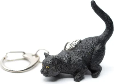 Produktbild von Katze Schlüsselanhänger Miniblings Anhänger Schlüsselring Halloween anschleichen