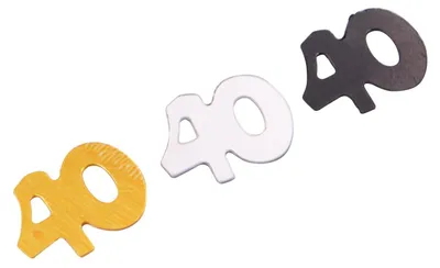 40. Geburtstag Konfetti, 30g, Schwarz Gold Silber, Tischdeko
