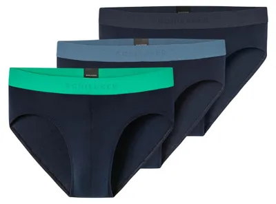 Produktbild von Schiesser 3er Pack 95/5 Baumwolle Rio Slip / Unterhose Sportlicher Webgummibund mit kontraststarkem Logo , Bequeme Beinausschnitte, In perfekt sitzender, elastischer Qualität blau 5