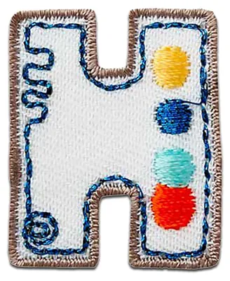 Produktbild von Buchstabe H 2.5 x 3.1 cm: Alphabet Buchstabe Einzeln Auswählbar - Aufnäher, Bügelbild, Aufbügler, Applikationen, Patches, Flicken, Zum Aufbügeln