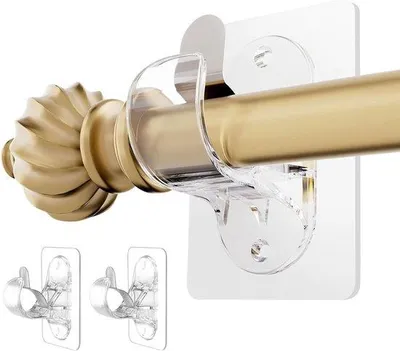 Immagine prodotto di Aste per tende trasparenti con supporti autoadesivi - regolabili - senza chiodi - ganci per il fissaggio