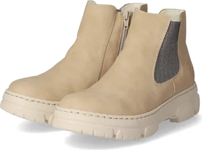 Productafbeelding van Rieker dames winterlaarzen/enkelboots, beige, kunstleer, maat: 40