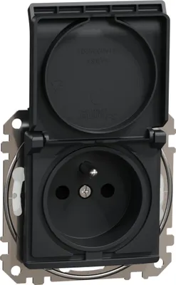 Immagine prodotto di Presa singola antispruzzo nero antracite IP44 Sedna Design&Elements SDD214013 Schneider