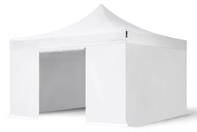 Immagine prodotto di TOOLPORT 4x4m gazebo pieghevole PES con laterali, PROFESSIONAL alluminio, bianco