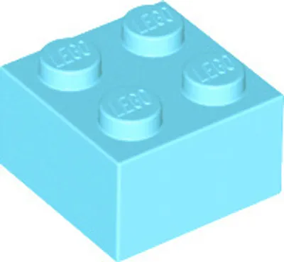 Obrázok produktu pre 1 kus LEGO, diel c. 3003 v strednej azúrovej farbe (stredne azúrová).