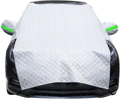 Produktbild von Ibenzoa® Winter-Frontscheibenschutz 255 x 235 cm – robuste, wasserdichte PE-Folie mit Vlies, winddicht, elastische Gurte & Haken, Frost- und Kratzschutz