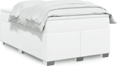 Productafbeelding van Maison Exclusive - Boxspringbed met matras, wit, 120x190 cm, kunstleer