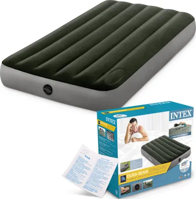 Produktbild von INTEX Luftbett Twin, 99x191x25 cm, 136 kg, Vinyl, Velours, PVC, Schwarz, Grau, Indoor und Outdoor, Modell 64761