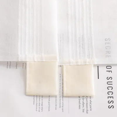 Halbtransparente Leinen Vitrage Vorhang Kurze Vorhänge in Beige - Bistrogardine im Landhausstil