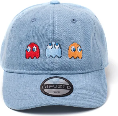 Produktbild von Pacman Cap Pac-man - 2D Embroidery Stone Washed Denim Dad Cap Blue