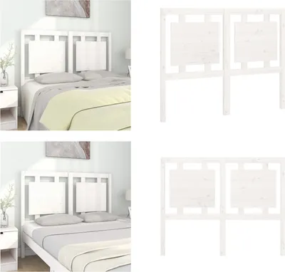 Produktbild von vidaXL Kopfteil Weiß 125,5x4x100 cm Massivholz Kiefer - Kopfteil - Kopfteile - Bettkopfteil - Holzkopfteil