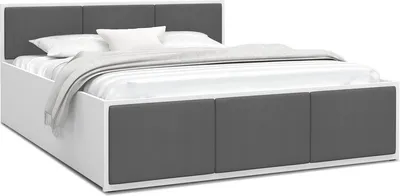 Produktbild von Bett mit Lattenrost Jugendbett Doppelbett  120x200 weiß - grau ohne Matratze