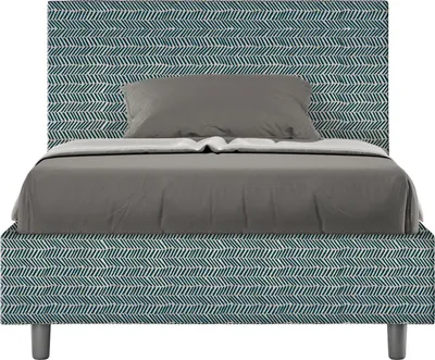 Produktbild von ITYHOME - Gepolstertes Bett mit Lattenrost 120x200 mit Stoffbezug Aragona 8 Blau Adele