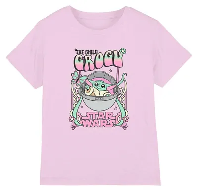 Image de Star Wars : The Mandalorian - T-shirt « Festival » pour enfants TV34023 (140-146) (rose)