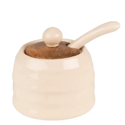 Produktbild von Clayre & Eef Vorratsglas Ø 8x6 cm Beige Braun Keramik