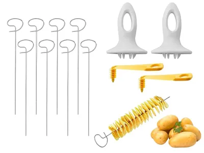 Spiralschneider-Set, Edelstahl, 12-teilig, für Kartoffeln und Gemüse