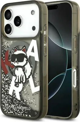 Produktbild von Etui Karl Lagerfeld Liquid Glitter Choupette Logo Magsafe Na Iphone 17 Pro Max - Czarne