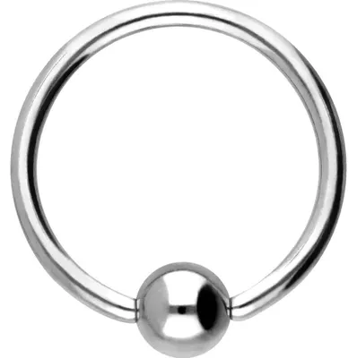 Produktbild von Intim-Piercing, Septum Piercing Titan Klemmkugelring Farbe: Silber + Kugelgröße: 4mm Innendurchmesser: 11mm + Stabstärke: 1,2mm