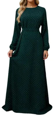 Immagine prodotto di Elegante abito lungo con maniche lunghe e cintura