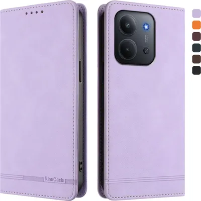 Image de Etui pour Xiaomi Redmi 15C 5G/4G, étui rétro en cuirPolyuréthaneavec support et fentes pour cartes Violet
