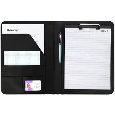 Immagine prodotto di Kurtzy Quaderno organizzatore in pelle nera A4 ricaricabile - Quaderno organizzatore personale per gli affari con portacarte, appunti &amp