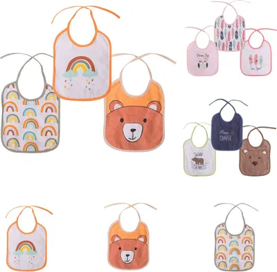 Produktbild von Baby Care Babylatz-Set 3-teilig, waschbar, zum Binden, einlagig, ab Geburt orange