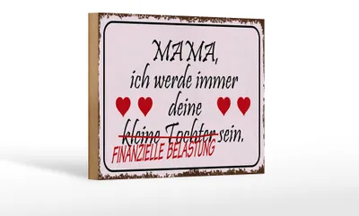 Produktbild von Holzschild Spruch 18x12cm Mama deine Tochter Herzen