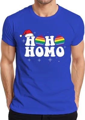 Produktbild von Ho Ho Homo LGBTQ Weihnachtsoutfit - Weihnachten Weihnachtsgeschenk Christmas Herren T-Shirt, Blau, XL