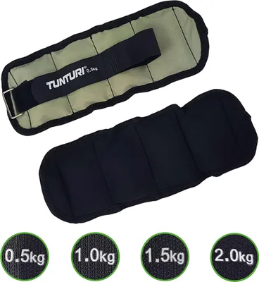 Obrázok produktu pre Tunturi Tunturi závažia na členky a zápästia - Závažia - 2 x 0,5 kg - Sivé