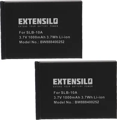 Produktbild von EXTENSILO 2x Akku kompatibel mit Samsung WB850F, WB700, WB850, WB690, WB750, WB710, WB550, WB500, WB800F, WB800 Kamera (1000 mAh, 3,7 V, Li-Ion)