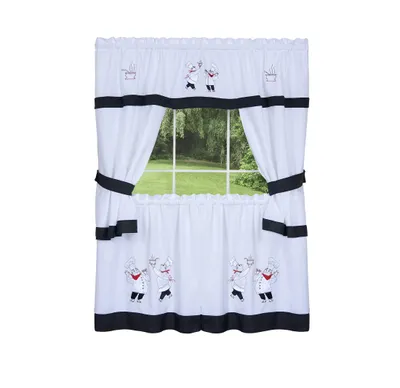 Cottage Topper Set mit Swaggers, 58x36 Zoll, Gourmet, Polyester