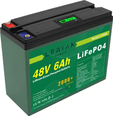 Produktbild von LiFePO4 Akku 48V 6Ah 10A