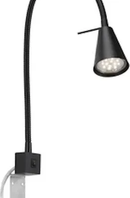 Immagine prodotto di Lampada da letto a LED Interruttore on/off Flessibile GU10 5 W nero metallo Briloner