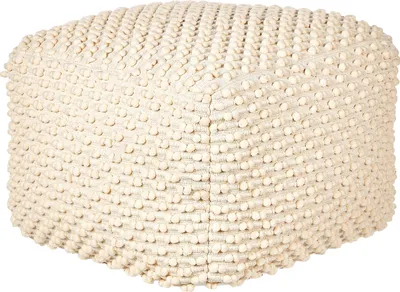 Produktbild von BELIANI Pouf Hellbeige aus Baumwolle 50 x 50 x 35 cm Quadratisch Boho Stil Wohnaccessoires für Wohnzimmer Schlafzimmer Flur