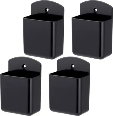 Produktbild von selbstklebende Aufbewahrungsboxen, selbstklebende Fernbedienungshalter, Wandhalterung für Fernbedienung, schwarze Stiftebox für Pinsel und Stifte