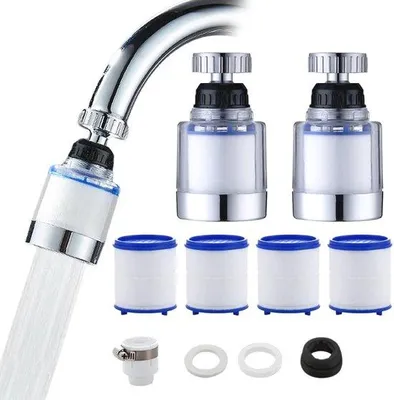Image de Filtre à eau pour robinet avec rotation à 360° et 6 cartouches remplaçables
