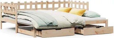 Immagine prodotto di vidaXL Letto da giorno allungabile con cassetti senza materasso 90x200 cm