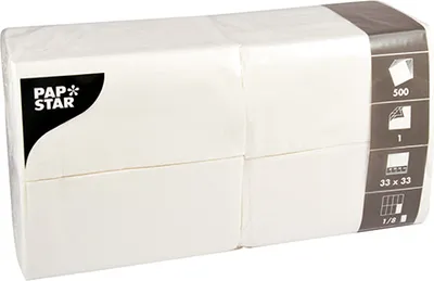 Produktbild von 60000 Servietten, weiss 1-lagig 1/8-Falz 33 x 33 cm