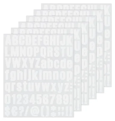 Productafbeelding van Letterstickers - Zelfklevende vinylstickers - 486 stuks op 6 vellen - 2,5 cm (1 inch) - Wit