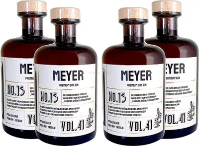 Produktbild von Meyer s Premium Dry Gin No13 - 4er Set Der Meyer Gin 0,5L (41% Vol)- [Enthält Sulfite]