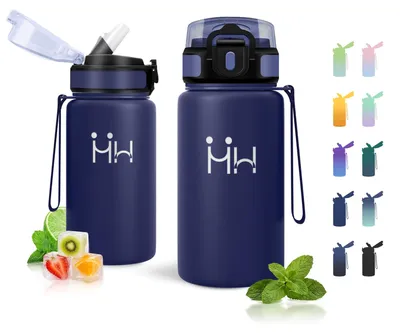 Produktbild von Edelstahl Trinkflasche 500ml JAPORIA, Isolierflasche BPA-frei, Sportflasche für